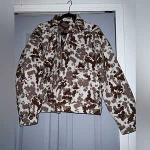 🤠NWT Sonoma cow print crop jacket size XXL